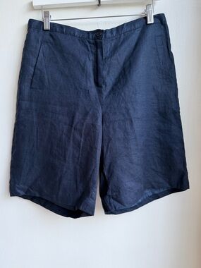 Ecologies Women’s Linen Shorts Size 10 Navy Blue Style RO801-P0115M